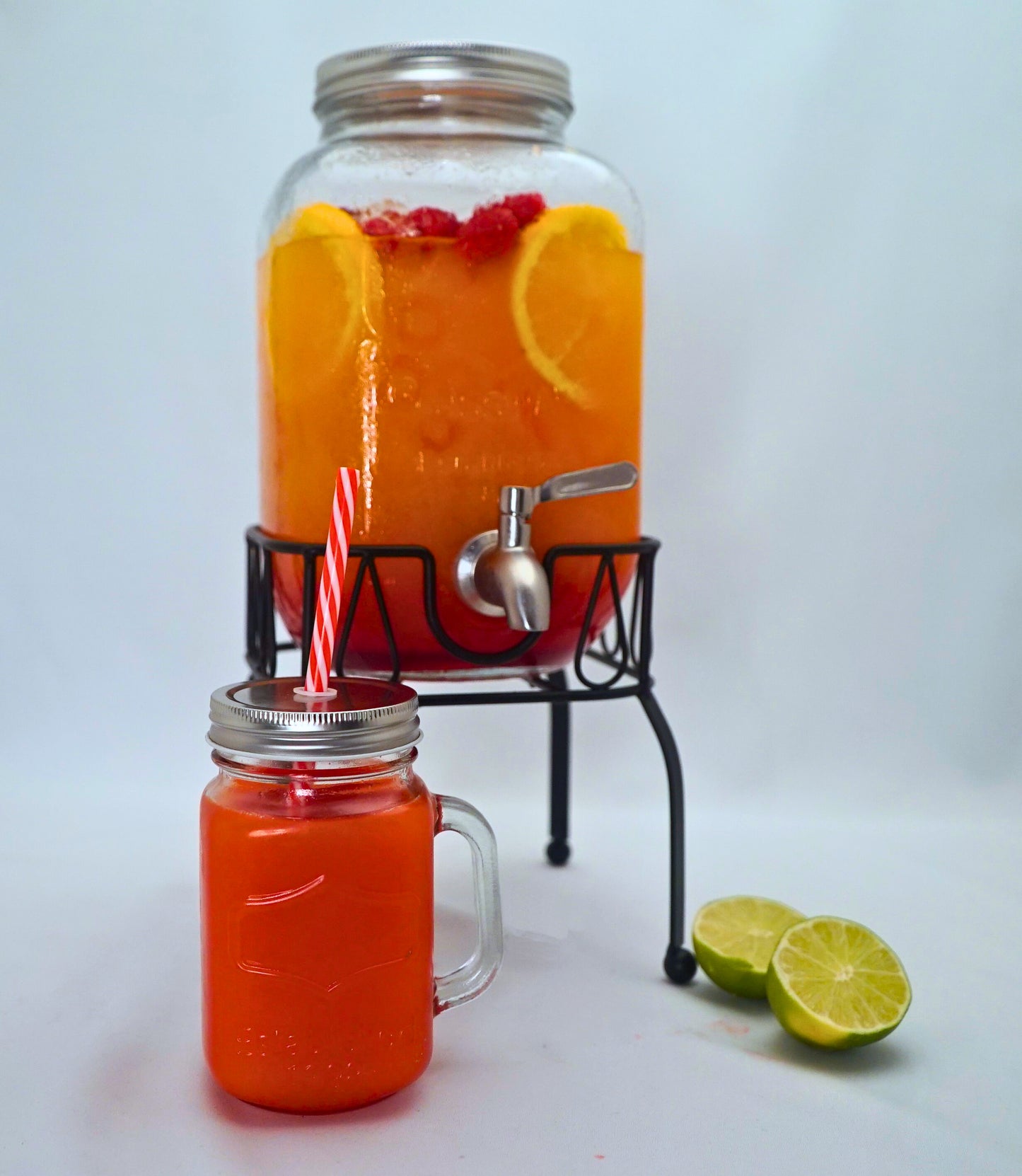 Ensemble distributeur de boissons et verres pots Masson